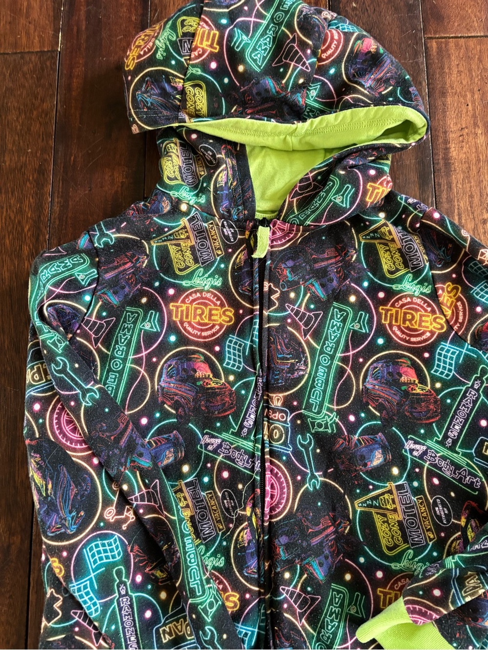 Disney cars hooded pajama sz 9